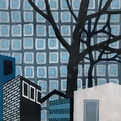 Acrylics and pen on canvas